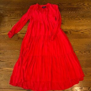 Maeve Vibrant Red Long Sleeve Dress